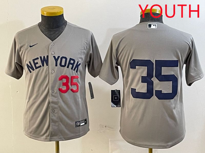 Youth New York Yankees 35 No Name Grey Game 2025 Nike MLB Jersey style 5